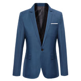 2019 S-4XL Men's Formal Slim Fit Formal One Button Suit Long Sleeve Notched Blazer Cotton Blend Coat Jacket Top