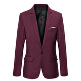 2019 S-4XL Men's Formal Slim Fit Formal One Button Suit Long Sleeve Notched Blazer Cotton Blend Coat Jacket Top