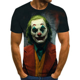 2019 new men t shirt Sketch the clown 3D Printed T Shirt Men Joker Face Casual O-neck Male tshirt Clown Short Sleeved joke tops