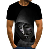 2019 new men t shirt Sketch the clown 3D Printed T Shirt Men Joker Face Casual O-neck Male tshirt Clown Short Sleeved joke tops