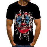 2019 new men t shirt Sketch the clown 3D Printed T Shirt Men Joker Face Casual O-neck Male tshirt Clown Short Sleeved joke tops